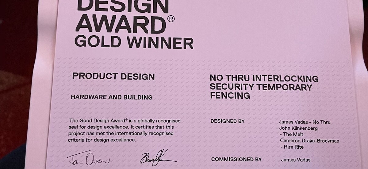 No Thru Wins International Design Award for its Temporary Fence